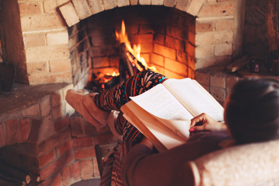 Woman by the Fireplace